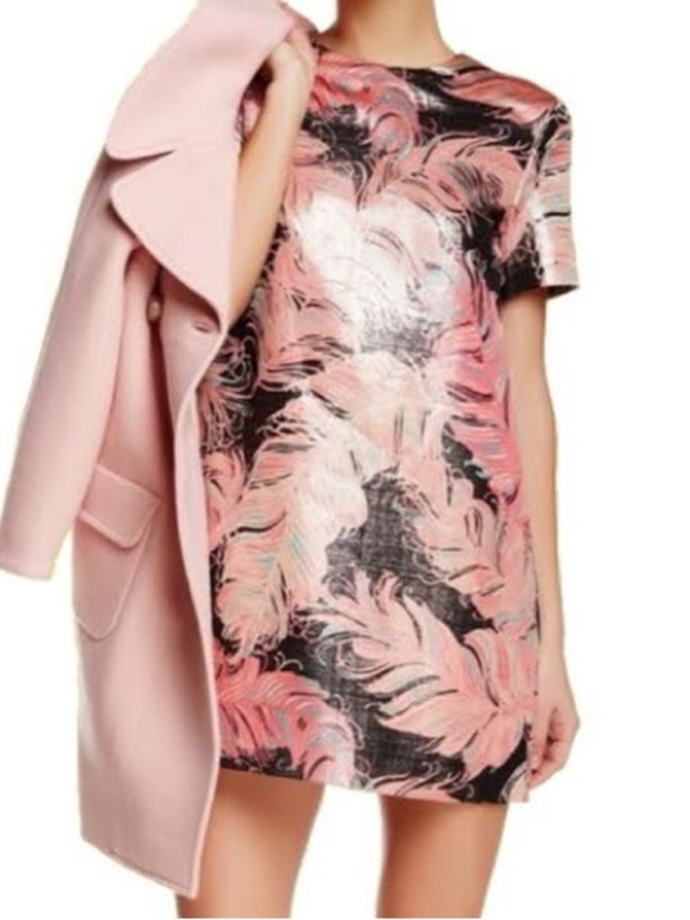 Kate Spade Regal Plumes Metallic Shift Dress. Retails for $428